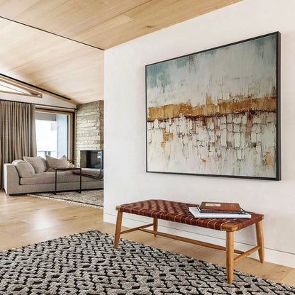 Big Size Brown and White Textured Cityscape Abstract Painting WB241