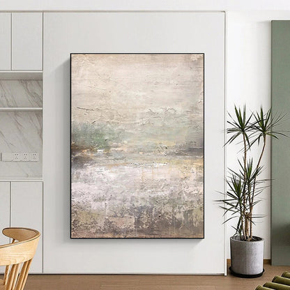 Hand Painted Art Beige & Gray Textured Abstract, Acrylic Modern Art Paintings HS315