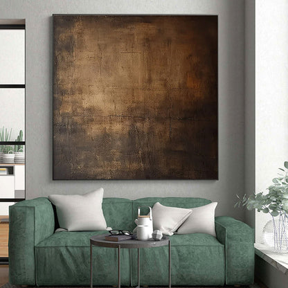Minimalist Canvas Art Brown Textured Abstract Art HS623