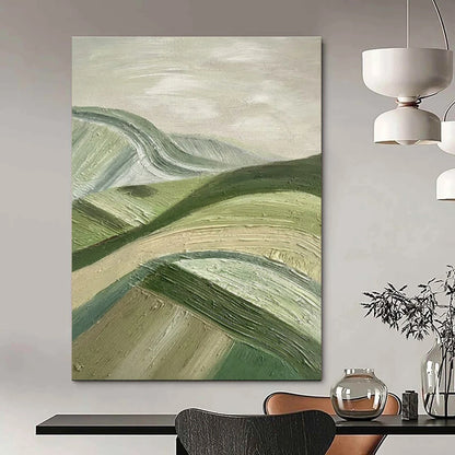 Blue, Gray, and Gold Abstract Sunset Seaside Painting For Sale WS505