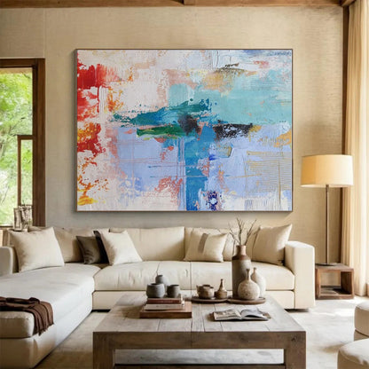 Unique Abstract Art Blue, Green, and Red Dynamic Abstract Art HS768