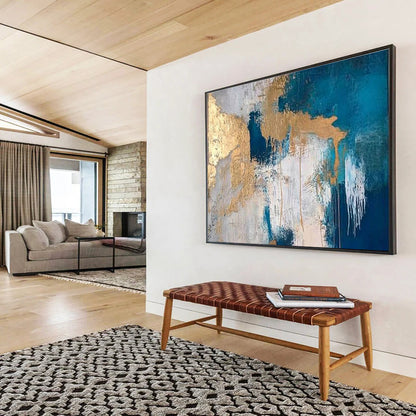 Horizontal Brown and Beige Geometric Abstract Art WB238