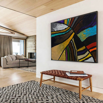 Multicolor Geometric Shapes Abstract Acrylic Painting WB011