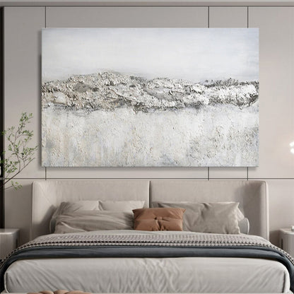 Big Size Gray and White Textured Abstract Art WB229
