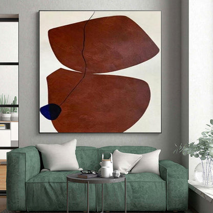 Unique Abstract Art Brown and Blue Organic Abstract Art HS689