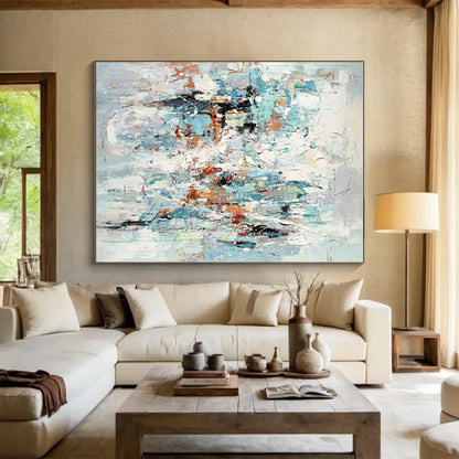 Modern Art Acrylic Multicolor Abstract Composition HS607