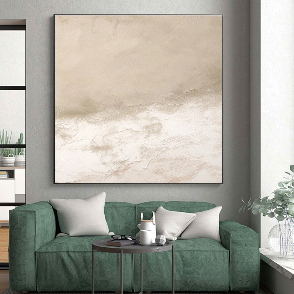 Handmade Art Beige Textured Abstract, Minimalist Canvas Art HS229