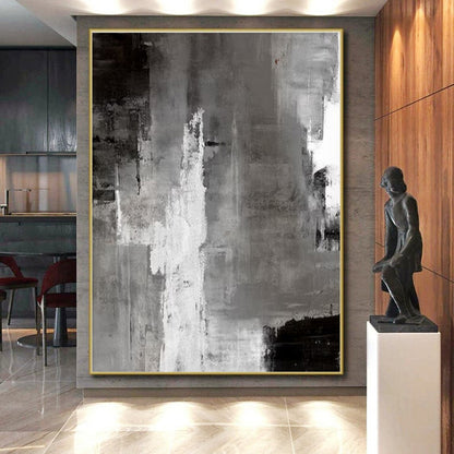 Acrylic Modern Art Paintings Gray and White Textured Abstract Art HS693