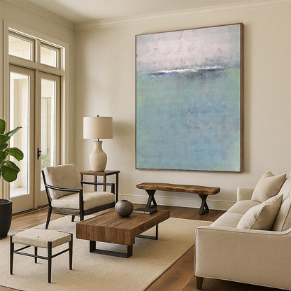 Blue, Gray Abstract Seascape Art For Living Room and Bedroom WS456