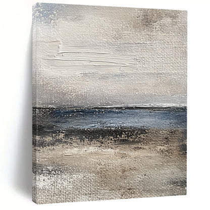 Hand-Painted Neutral Tones Seaside Abstract Art HS171
