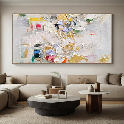 Multicolored Textured Abstract Impasto Painting HS566