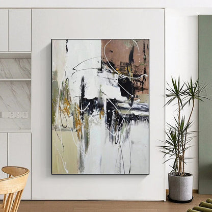 Gaint Canvas Art Multicolor Gestural Abstract, Oversized Abstract Wall Art HS348