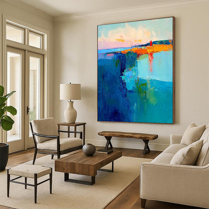 Multicolor Abstract Coastal Art For Living Room and Dining Room WS431