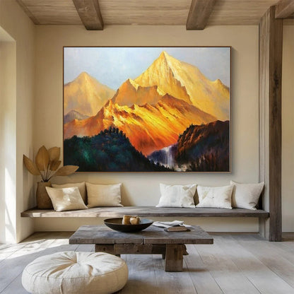 Extra Large Size Golden Mountain Landscape Painting WB104