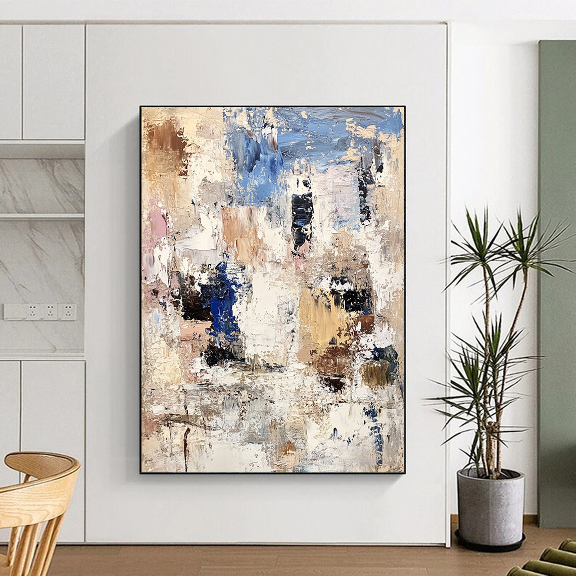 Large Contemporary Wall Art Multicolor Abstract Textured Painting For Sale HS147