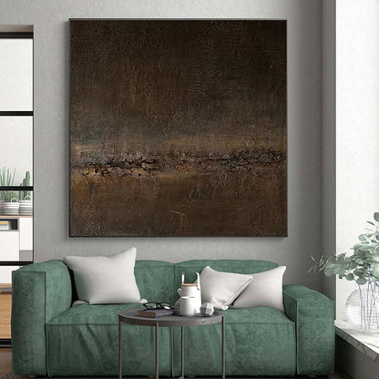 Handmade Art Brown Textured Abstract, Minimalist Canvas Art HS314