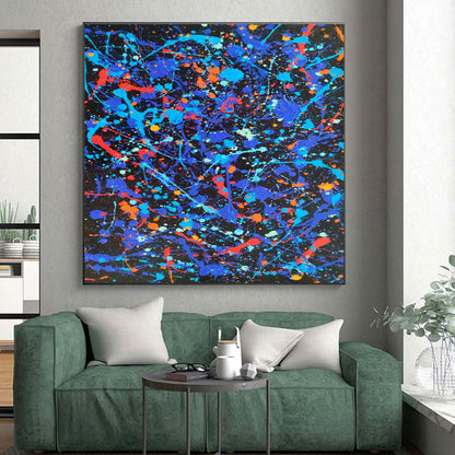 Unique Abstract Art Multicolor Splatter Abstract, Large Contemporary Wall Art HS453
